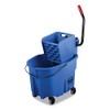 Rubbermaid FG758888BLUE WaveBrake 2.0 Bucket/Wringer Combos, Side-Press, 35 qt, Plastic,