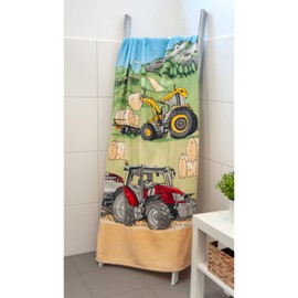 Klaus Herding GmbH Tractor Velour Towel, Multicoloured, 75 x 150 cm
