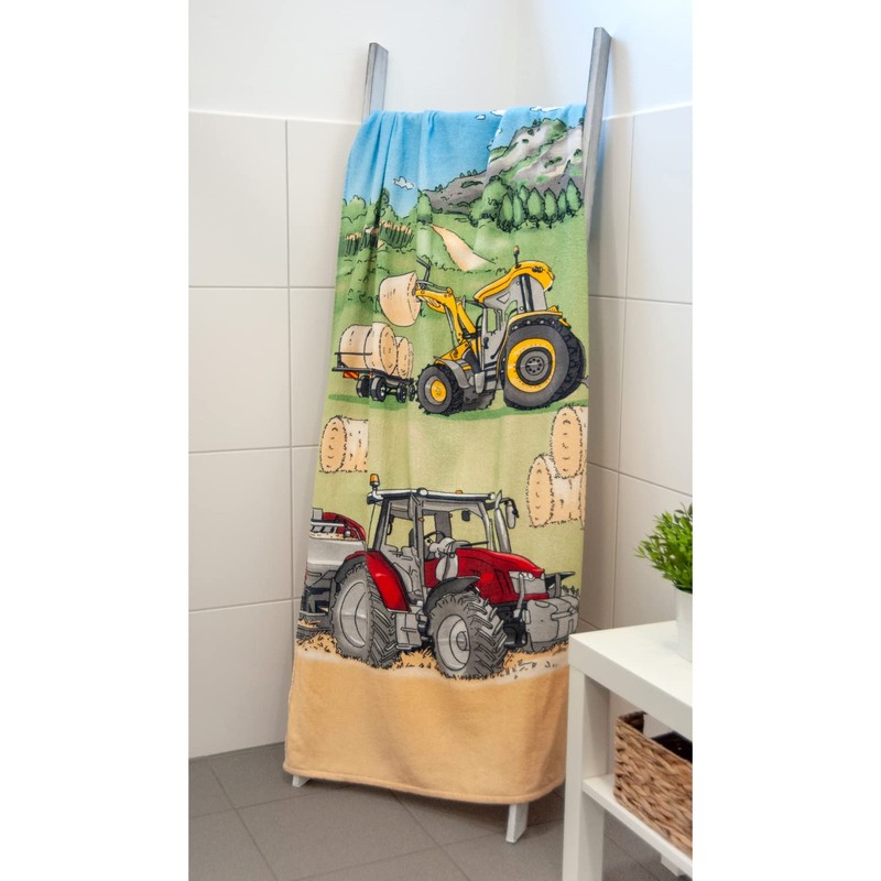 Klaus Herding GmbH Tractor Velour Towel, Multicoloured, 75 x 150