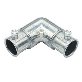 Xadnitu 10 Pieces 1/2" EMT to EMT 90 Degree Connector, Inside Corner Pulling Elbows, Metallic Die-Cast Capped Coupling Conduit Fitting for Factory, Garden Pipes