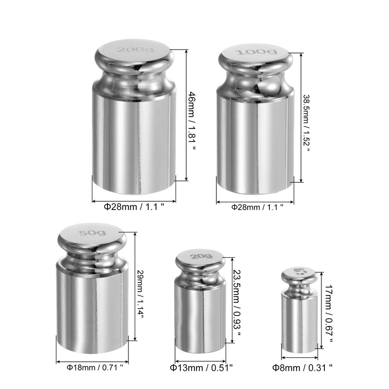 QUARKZMAN Pack of 7 grams calibration weight 5g 20g 50g