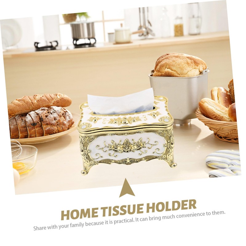 SHOWERORO Creative Decorative Tissue Box Holder Elegant Trimmed Napkin Dispenser