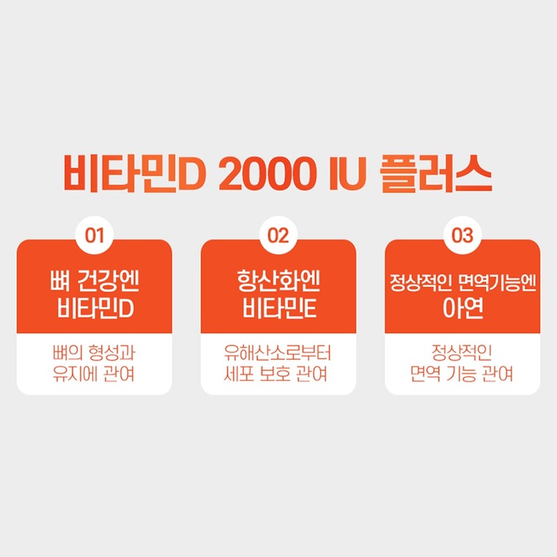 Chong Kun Dang Vitamin D3 2000IU Zinc 9-month supply for
