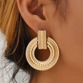 Wendalern Chunky Gold Hoop Earrings Vintage Große Kreis Runde Baumeln Ohrringe Übertrieben Hohl Runde Reifen Ohrringe Hypoallergene Dicke Reifen Ohrringe Schmuck Für Frauen Und Mädchen