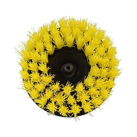 Drill Brush 5" Yellow - Medium Duty - Lifts & Easily Extracts Spots from Carpets & Mats