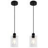 ZSMIHDOH Glass Pendant Lights Kitchen Island 2 Pack, Black Kitchen