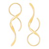 ALRNBY Gold Statement Earrings Spiral Spiral Line Drop Dangle Threader