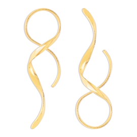 ALRNBY Gold Statement Earrings Spiral Spiral Line Drop Dangle Threader Silver Trendy Earrings for Women Girls Gift (Gold)