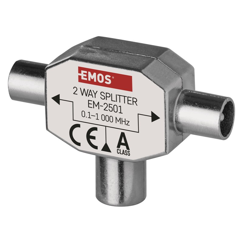 EMOS 2-way antenna distributor A-Class - 2-way splitter with coaxial