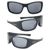 Bluewater Polarized Paddle Sunglasses Matte Black Frames Polarized Grey Lenses
