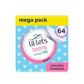 Lil-Lets Teens Liners | 64 forros | 4 paquetes de 16 forros | 4 prácticos bolsillos de 4 forros por paquete, 3730355-C