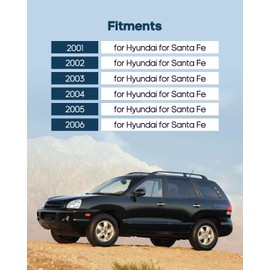 ECCPP - Tiradores de puerta exteriores 2001-2006 para Hyundai para Santa Fe de repuesto exterior para conductor, pasajero, 4 unidades, color negro 82650-26000, 82256, 82660-26000, 82259, 83650-26000,