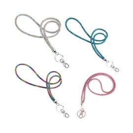 AIMALL 4PCS Diamond-Encrusted Phone Lanyard - Rhinestone Neck Hanging Rope, Wrist Chain, and Anti-Fall Pendant for Work Cards, 15.7 Inch