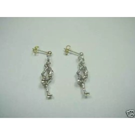 Unbranded Sterling Silver Ice Skate, Ice Skater Earrings, Studs