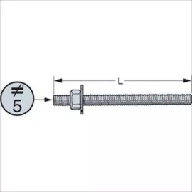 Simpson Strong-Tie RFB#5X5HDG 5/8-In Dia x 5-Inch Retro-Fit Bolt HDG 20 Pk