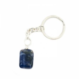 Wild Therapies Sodalite Crystal Tumble Stone Keyring - Reiki Charged - Sodalite Stone Keyring