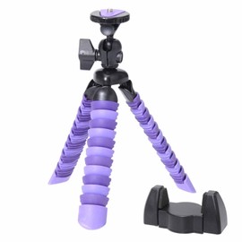 ETSUMI Mini Tripod Freely with Smartphone Adapter Purple E-6505