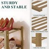 Smiry Bamboo Shoe Rack for Closet, 3 Tier Wooden Stackable