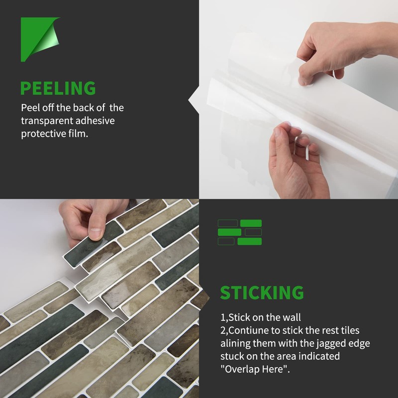 LONGKING Marble Peel and Stick Backsplash for Kitchen, 3D Adhesive