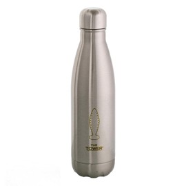 harmonei® Flower of Life Water Bottle - 500 ml Silver/Grey - Height 27 cm - Stainless Steel with Screw Lid - Water Energisation for Hexagonal Water