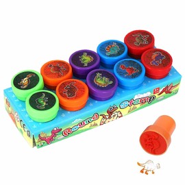 10PCS Assorted Stamps for Kids, Self-Inking Stampers for Arts and Crafts, Novelty Toys for Kids Birthday Gift, Perfect Party, Loot or Prize Bag Filler, Teacher Stamps,Dinosaur Stamps