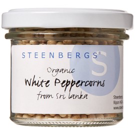 Steenbergs Organic White Peppercorns Standard Glass Jar - 65g