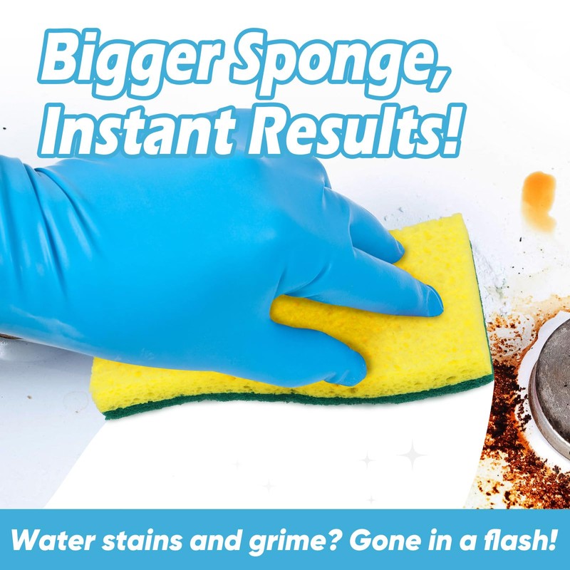 AIDEA XL Scrub Sponges 6Count, Heavy Duty Sponges for Dishes,