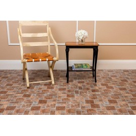 Bricks Stone Vinyl Floor Tiles Self Stick Peek Flooring 12'' x 12'' 1-Pack (20 Pieces)