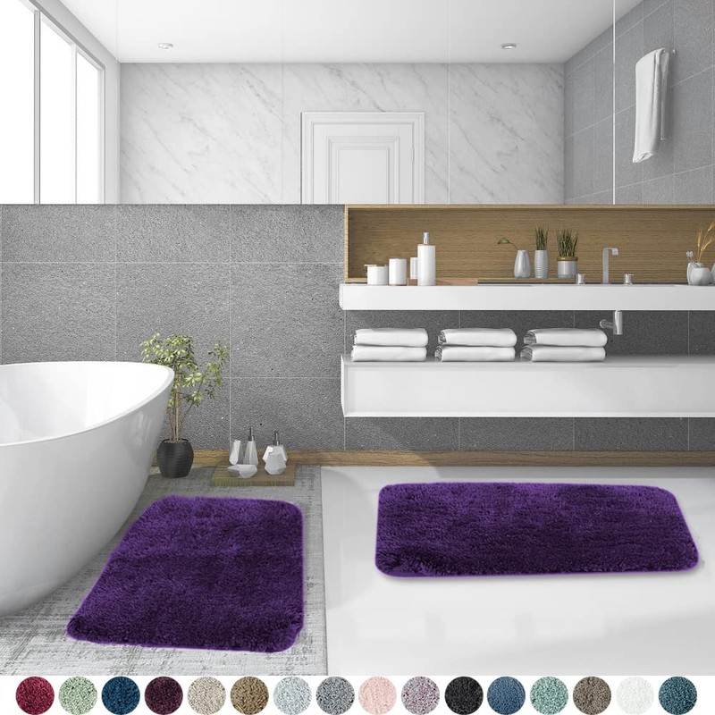 Walensee Shaggy 2 Piece Bath Rug Set, (20 x 32,