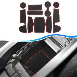 SXCY for 2023 2024 2025 CX-50 Accessories Cup Holder Inserts Liner 2024 2025 CX-50 Door Slot Mats for Mazda CX50 Accessories 2025 CX50 Center Console Liners Anti-Dust Waterproof Mat(Red)