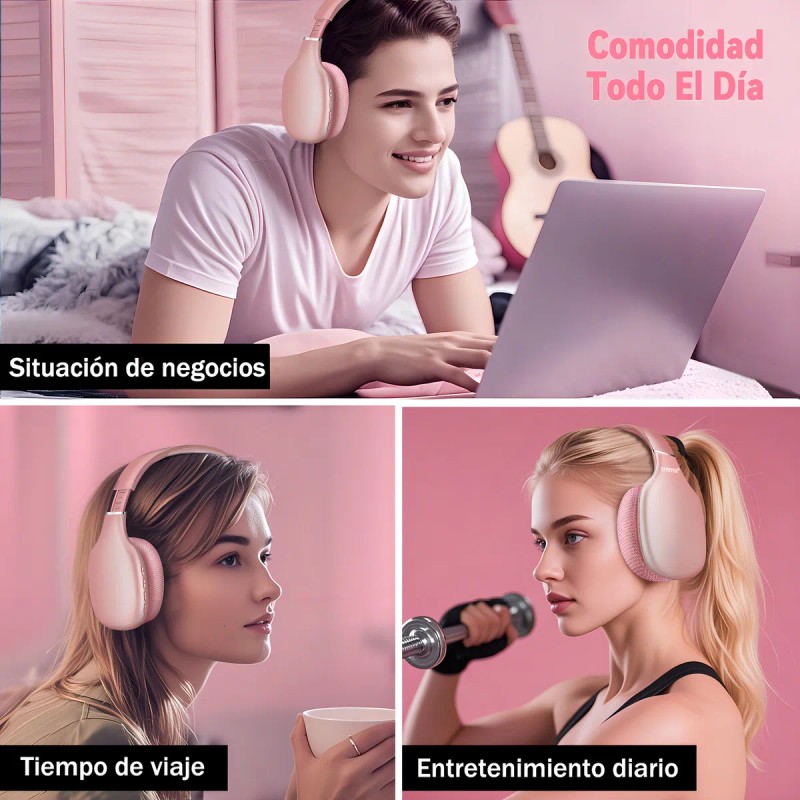 Kuiiyer Audfonos Bluetooth Inalmbricos Diadema Over Ear Headphones Con Micrfono,