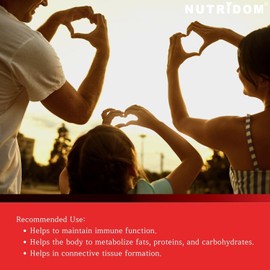 Nutridom Zinc Bisglycinate 30 mg | Chelated Zinc Supplement | Helps to Maintain Immune Function | Non-GMO, Vegan, Free of Gluten, Soy & Dairy (60 Vegetable Capsules)