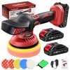 Avhrit Cordless Car Buffer Polisher kit w/ 2x2000mAh 21V Batteries,