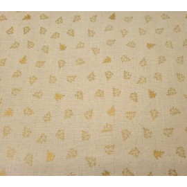 VIP Christmas Illusions BTY VIP Christmas Metallic Gold Trees on Tan