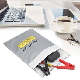 Raguso Explosion Proof Safe Bag,Portble Water Resistant Fireproof Bag Two Size for Money Passport Protection Cash (Silver, small) Securityelectronics