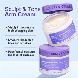 Sculpt & Tone Arm Cream - Arm Firming Cream For Women | Skin Tightening Creams Body,Skin Firming Body Cream For Arm,Leg,Belly | Deep Moisturizing And Hydrating,Suitable For Sensitive