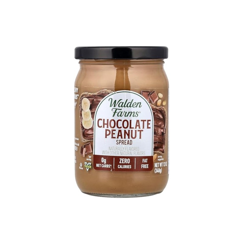 Walden Farms Chocolate Peanut Spread – Zero Calorie, Low Carb,