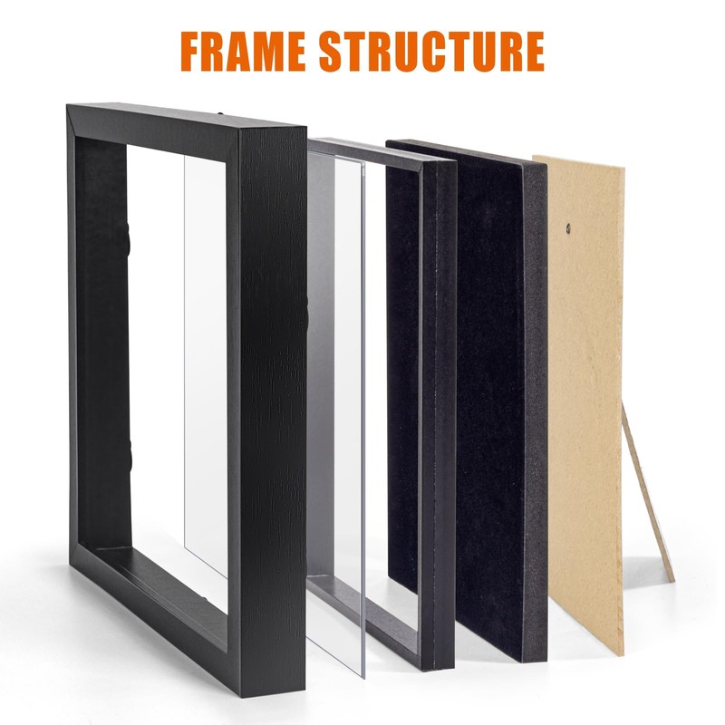 Enamel Pin Display Frame, 11x11 Shadow Box for Wall and