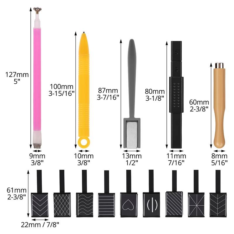 QWORK® 19Pcs Cat Eye Magnet Stick Set, Magnet Nail Art