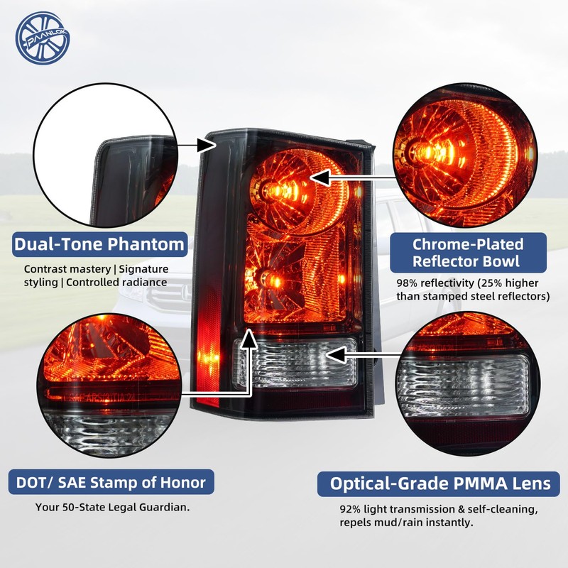 PAANLOK Set of 2 Direct Fit OE Replacement Tail Lights