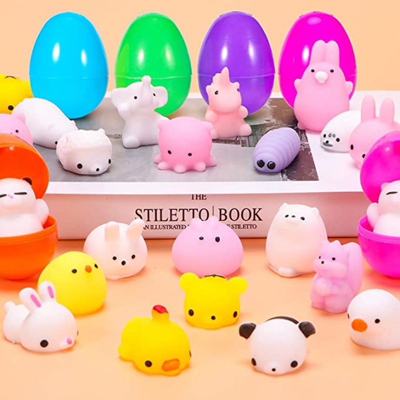 24Pcs Easter Egg Set Plastic Eggs with Bunny Toy Funny
