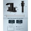 FORIOUS Square Black Bathroom Faucets for 2 Hole or 3