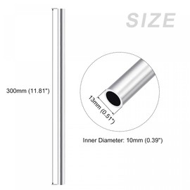 sourcing map 6063 Aluminium Tube 13 mm x 10 mm x 300 mm Round for Home Machines DIY Crafts