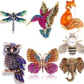 7PCS brooch pin for women fashion set crystal rhinestones women's brooches pin for clothes bulk