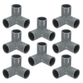 HARFINGTON 8pcs 3 Way PVC Pipe Fittings 3/4" Tee Elbow Pipe Connector Furniture Build Grade 90 Degree Pipe Coupling Elbow Fittings for Sewer Plumbing Drain Water Supplies Build Garden, Grey
