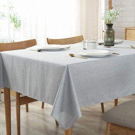 Bringsine Vinyl Rectangle Table Cloth Farmhouse Tablecloth Waterproof Anti-Shrink Soft and Wrinkle Free Resistant Decorative Table Cover for Kitchen(Oblong,53" x 53",Gray)