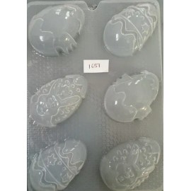Molde Jabón, Gomita, Gelatina Chocolat Huevo Pascua Mod 1657 Blanco
