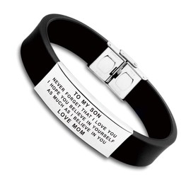 FALOGIJE Inspirational Letters to Our/My Son I Hope You Believe Bracelet Gifts from Mom and Dad