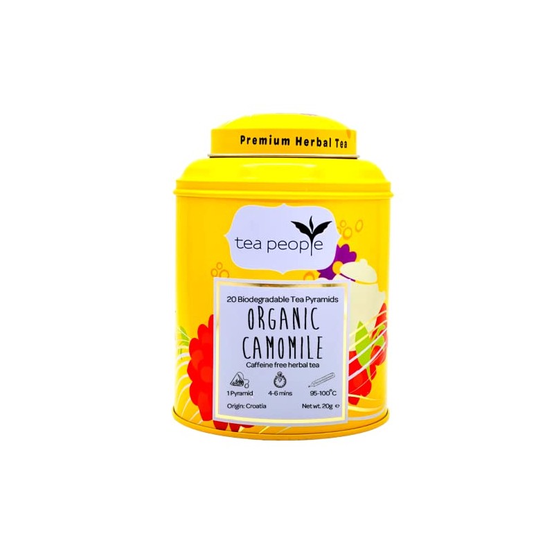 Tea People Organic Camomile Tea Pyramids in a Tin Caddy