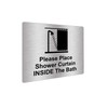 Please Place Shower Curtain Inside The Bath Sign Adhesive Sticker